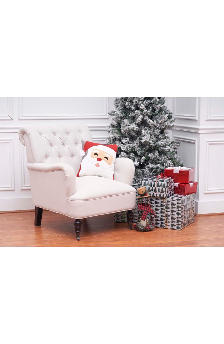 C&F Home Santa Face Christmas Holiday Throw Pillow, 14" x 14", Alternate, color, White