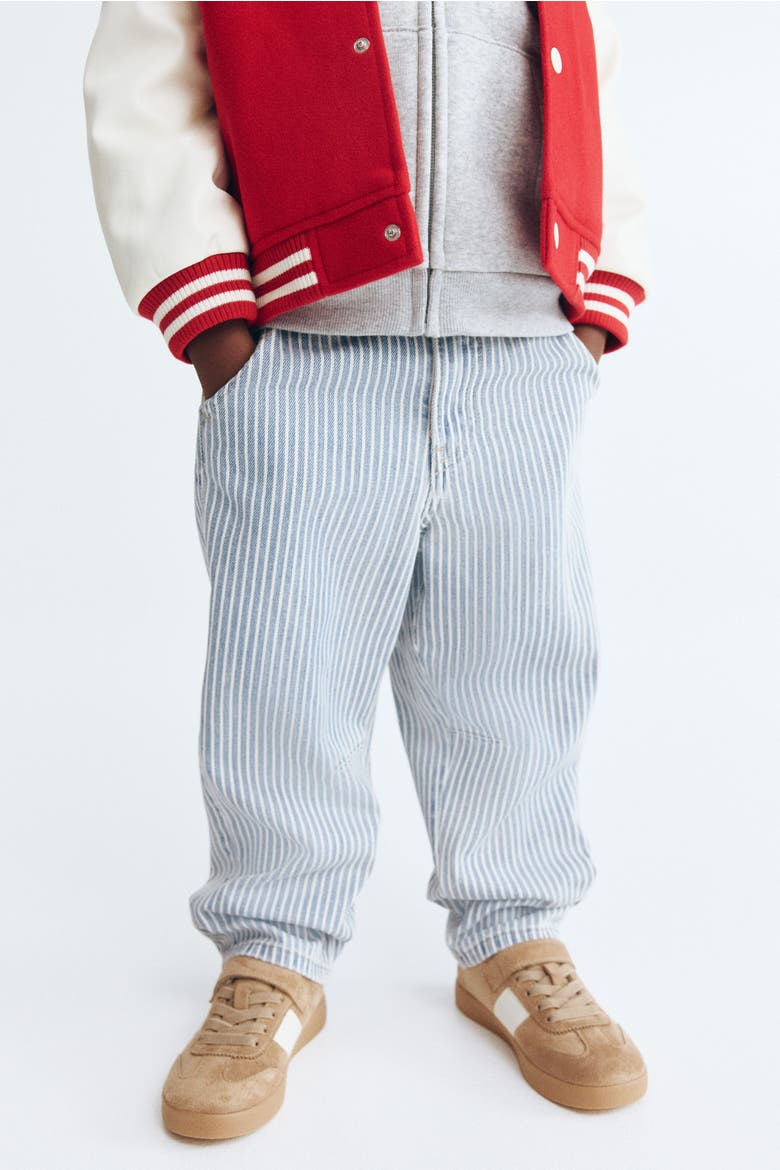 Patterned Denim Joggers, Alternate, color, Denim blue/striped