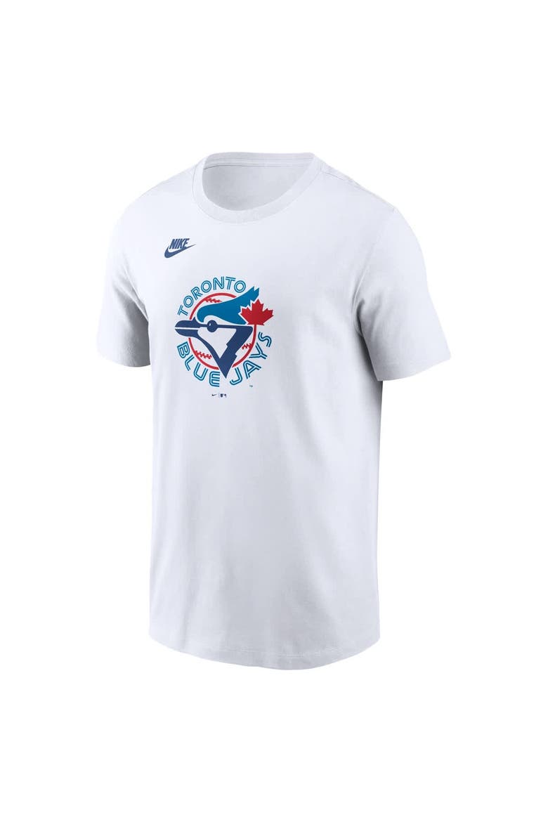 Men's Nike White Toronto Blue Jays Cooperstown Collection Logo T-Shirt, Alternate, color, White
