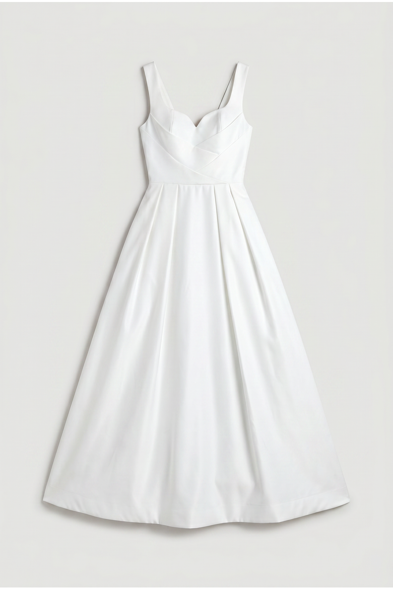 Pleated Satin Maxi Dress, Alternate, color, Ivory