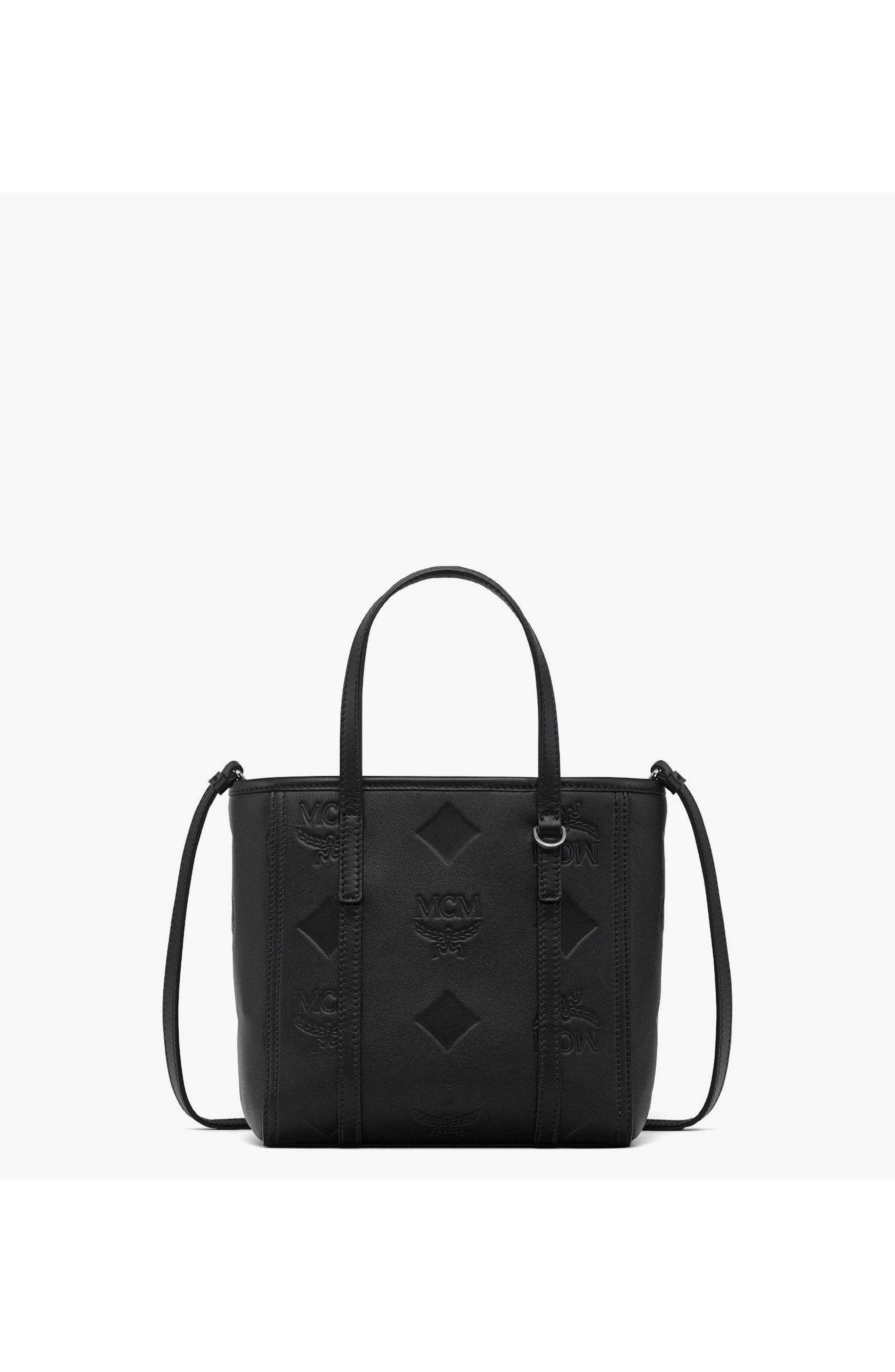 MCM Mini Toni Top-Zip Shopper in Maxi Monogram Leather, Main, color, Black