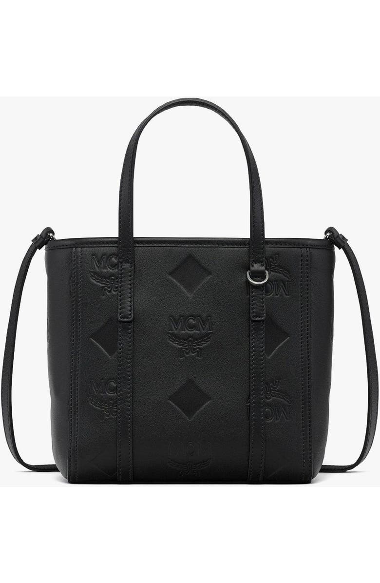 MCM Mini Toni Top-Zip Shopper in Maxi Monogram Leather, Main, color, Black