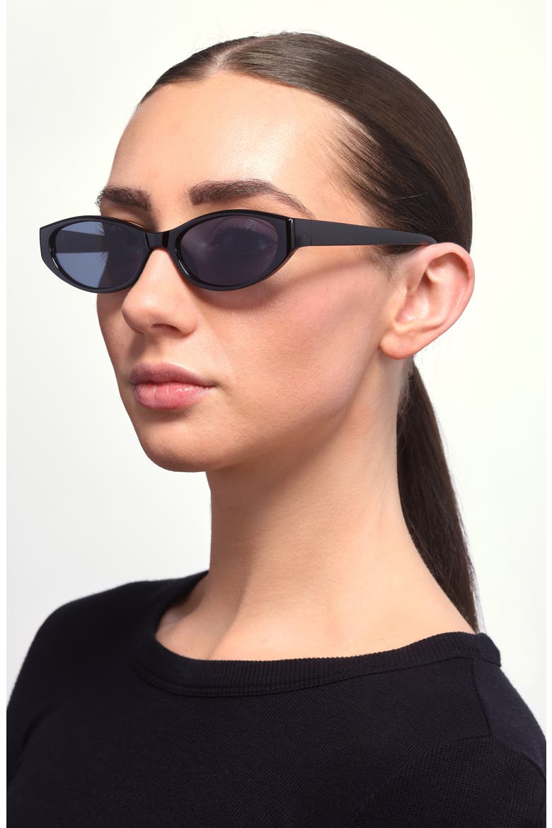 Cat Eye Sunglasses, Alternate, color, BLACK