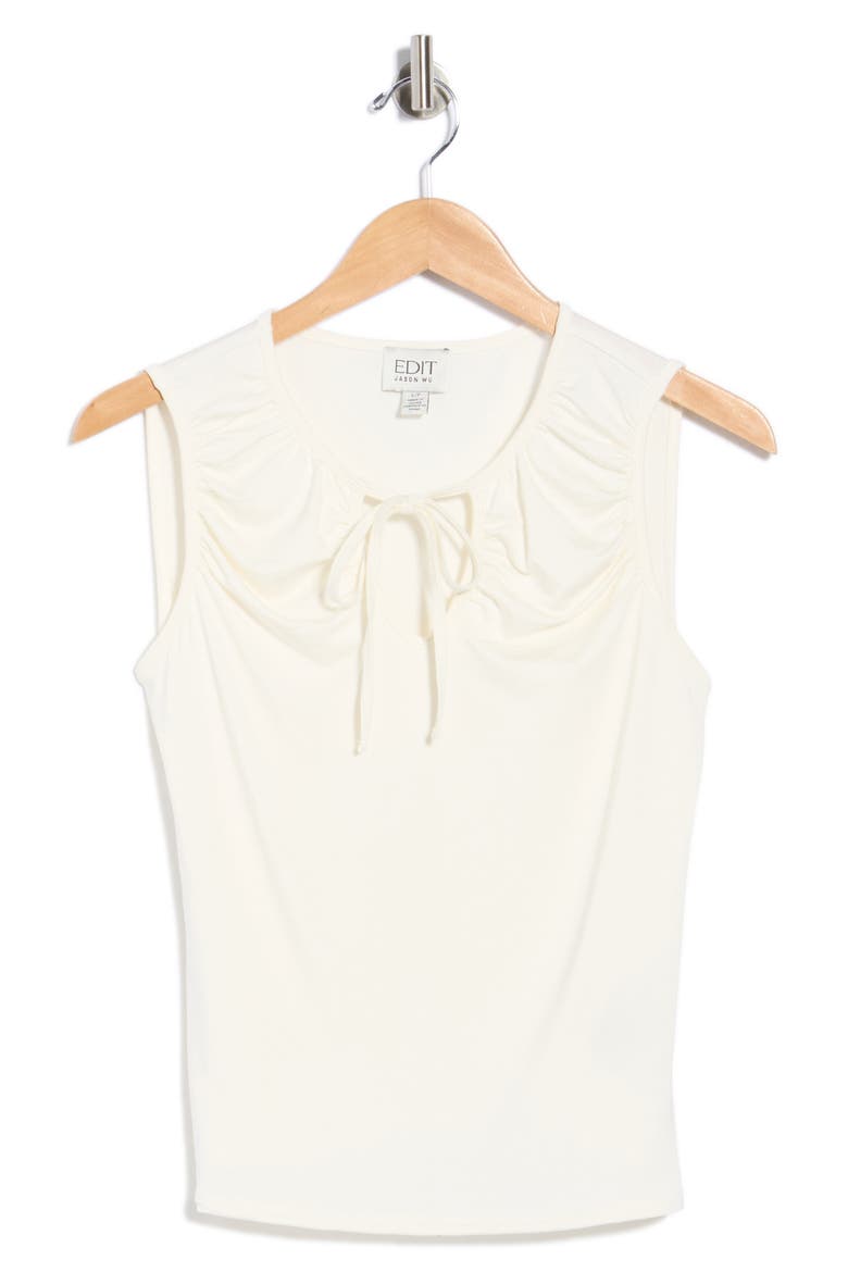 Sleeveless Scoopneck Top, Alternate, color, IVORY
