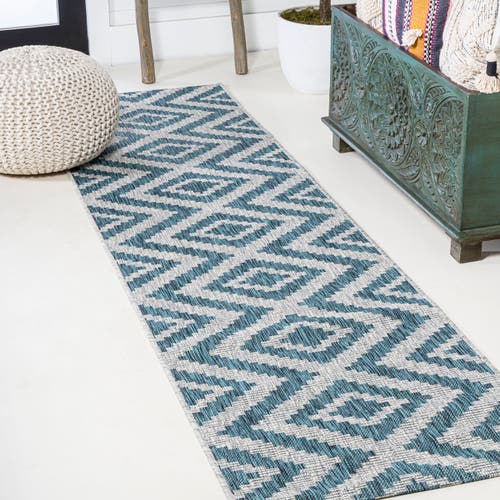 Jonathan Y Sintra Diamond  Indoor/outdoor Area Rug In Blue/gray