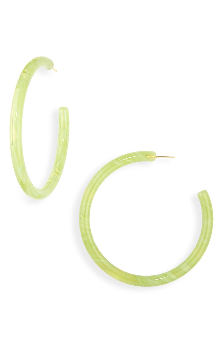 Cult Gaia Geneva Acrylic Hoop Earrings, Main, color, 