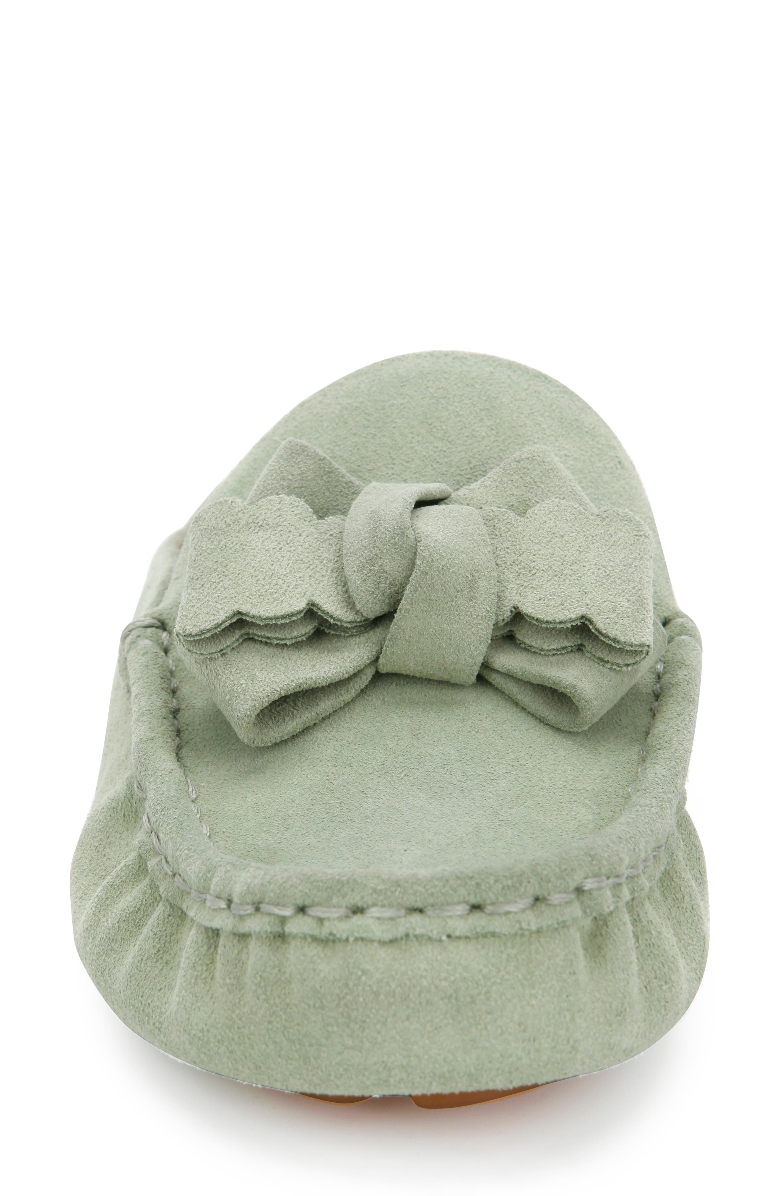 Gentle Souls Signature Mina Bow Driving Mule, Alternate, color, Basil