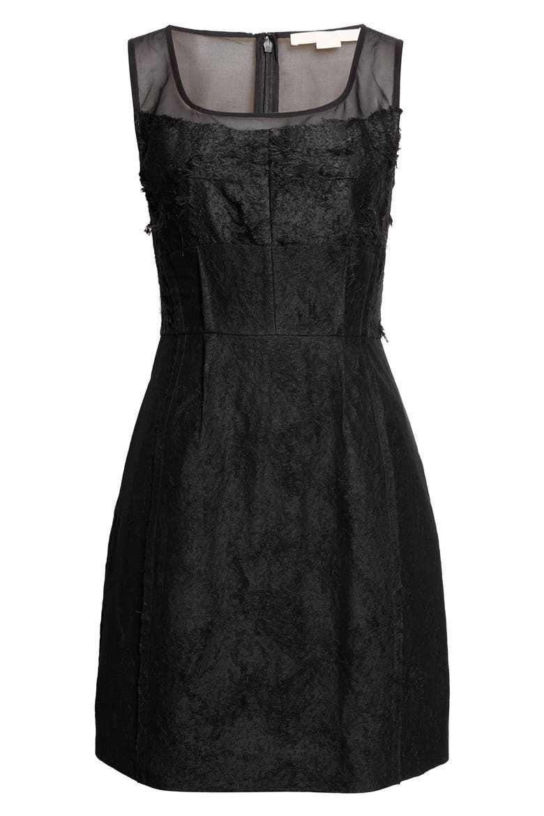Textured Fray Jacquard Minidress, Alternate, color, BLACK