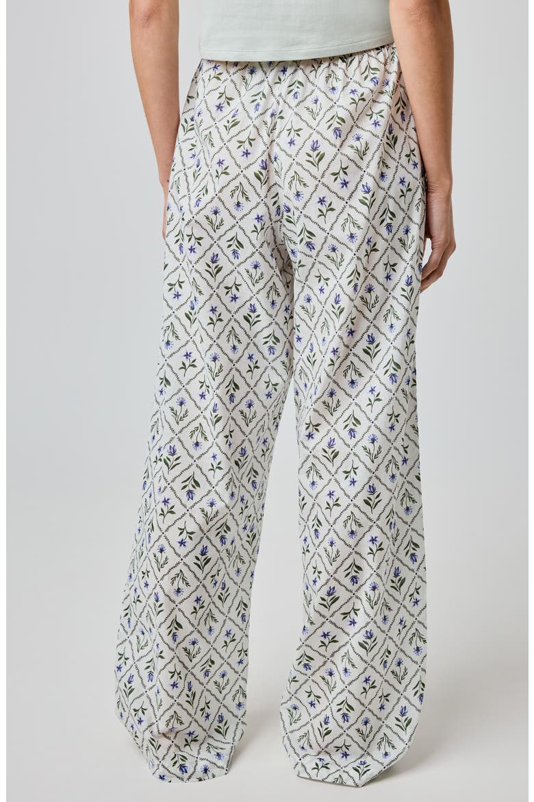 Lace Trim Wide Leg Cotton Pants, Alternate, color, MARBELLA FLORAL