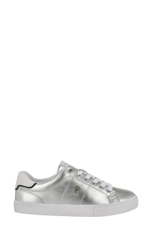 Tommy Hilfiger Lanzey Low Top Sneaker In Silver/white/navy