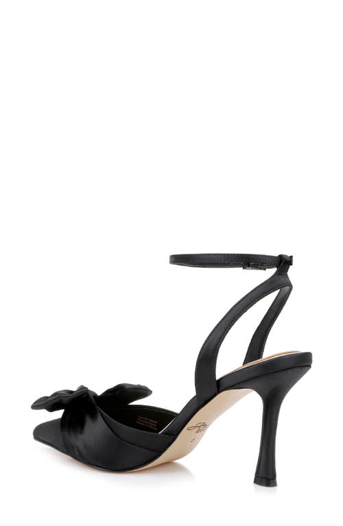 Jewel Badgley Mischka Francine Ankle Strap Pointed Toe Sandal In Black