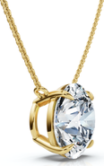 Bliss Diamond Certified 3Ct Floating Diamond Solitaire Pendant 14k Gold 18" Necklace Lab Grown