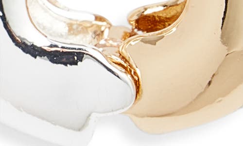 Open Edit Rounded Oval Hoop Earrings In Gold