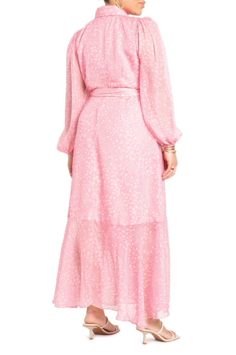 Long Sleeve Maxi Wrap Dress, Alternate, color, SPECKTACULAR - PINK