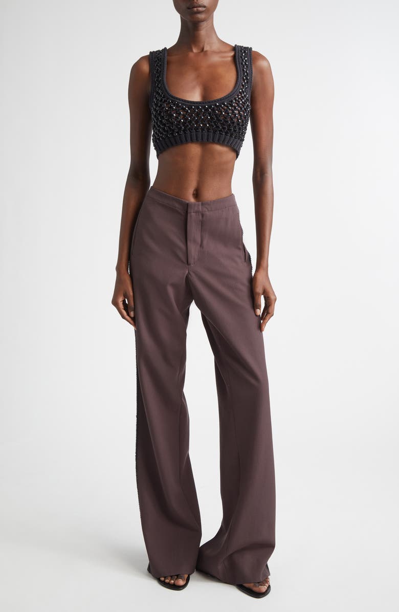 Diotima Lady Beaded Mesh Stitch Bralette, Alternate, color, Black