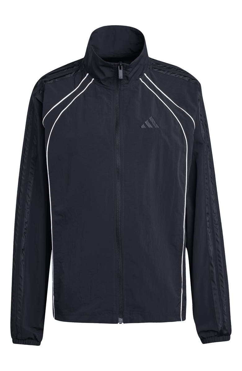 adidas Iconic 3-Stripes Logo Windbreaker, Alternate, color, Black