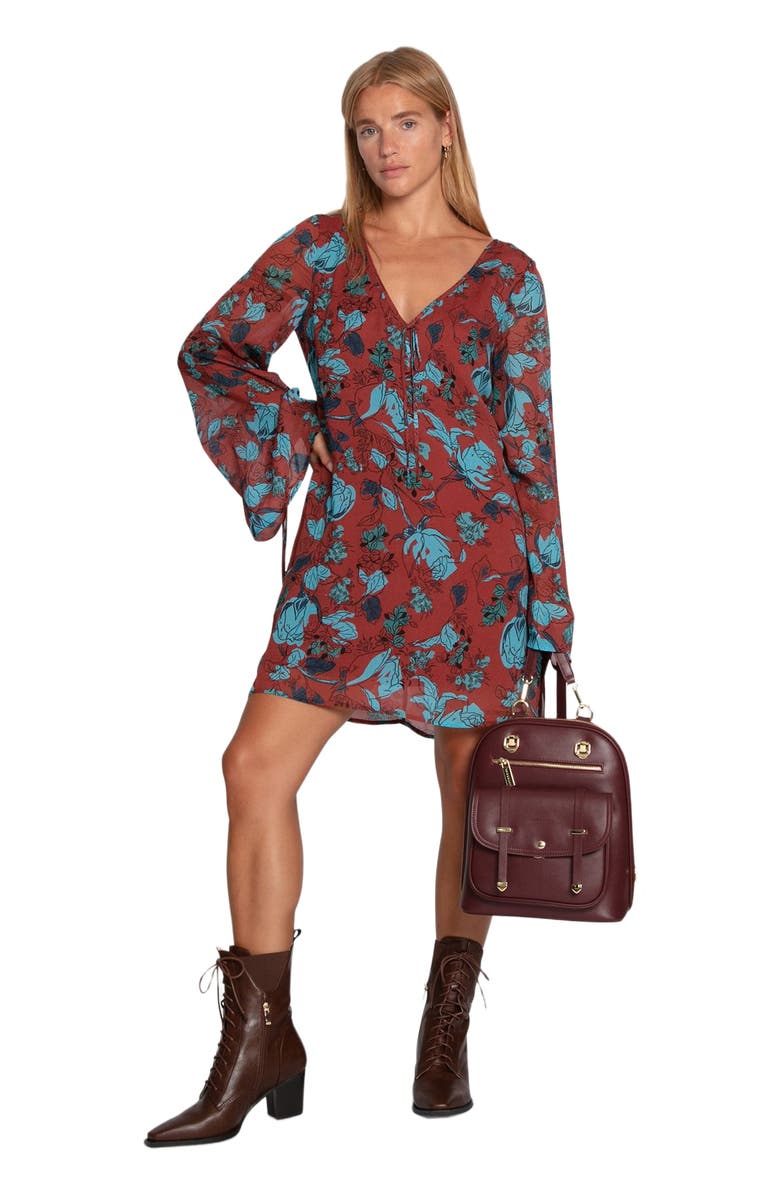 Belle & Bloom Star Eyes Mini Dress, Alternate, color, Burgundy