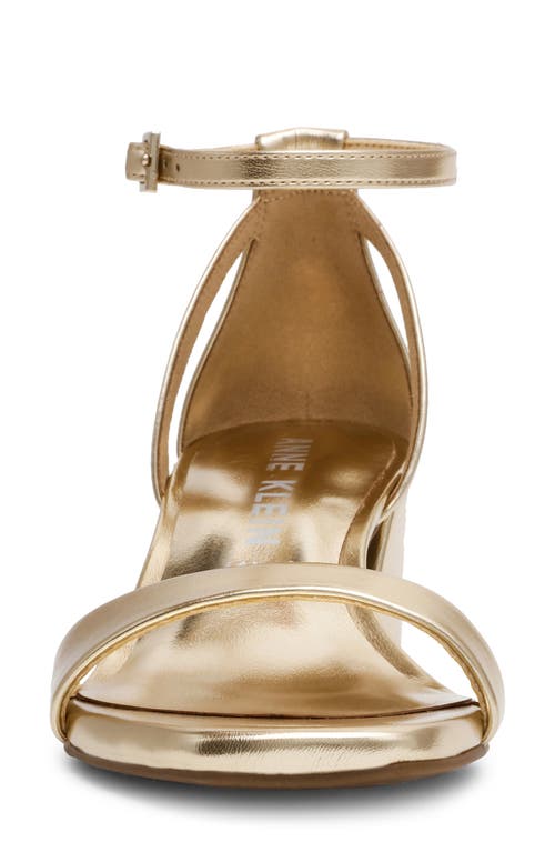 Anne Klein Mia Ankle Strap Sandal In Light Gold Smooth