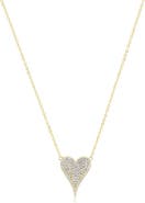 The Lovery Fine Jewelry Large CZ Pave Single Heart Necklace