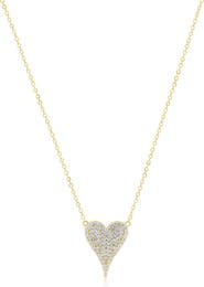 The Lovery Fine Jewelry Large CZ Pave Single Heart Necklace