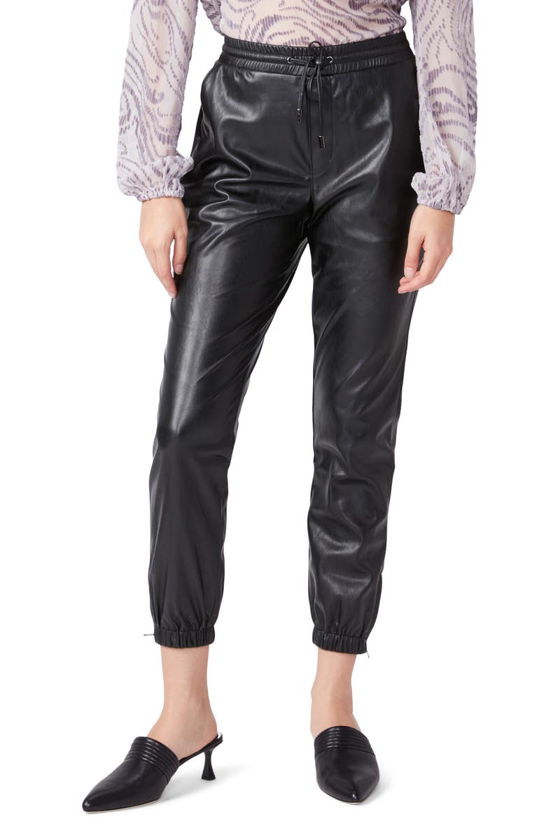 PAIGE Viviette Faux Leather Joggers, Main, color, 