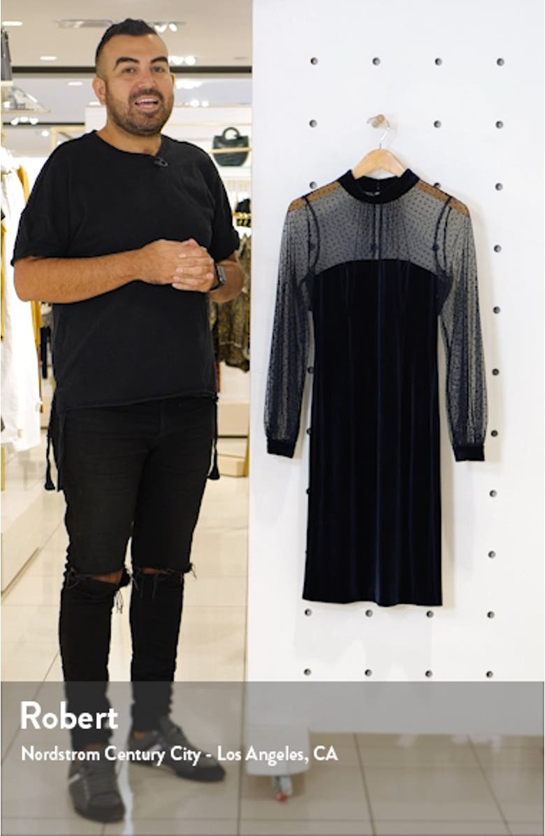 Illusion Bodice Velvet Party Dress, sales video thumbnail