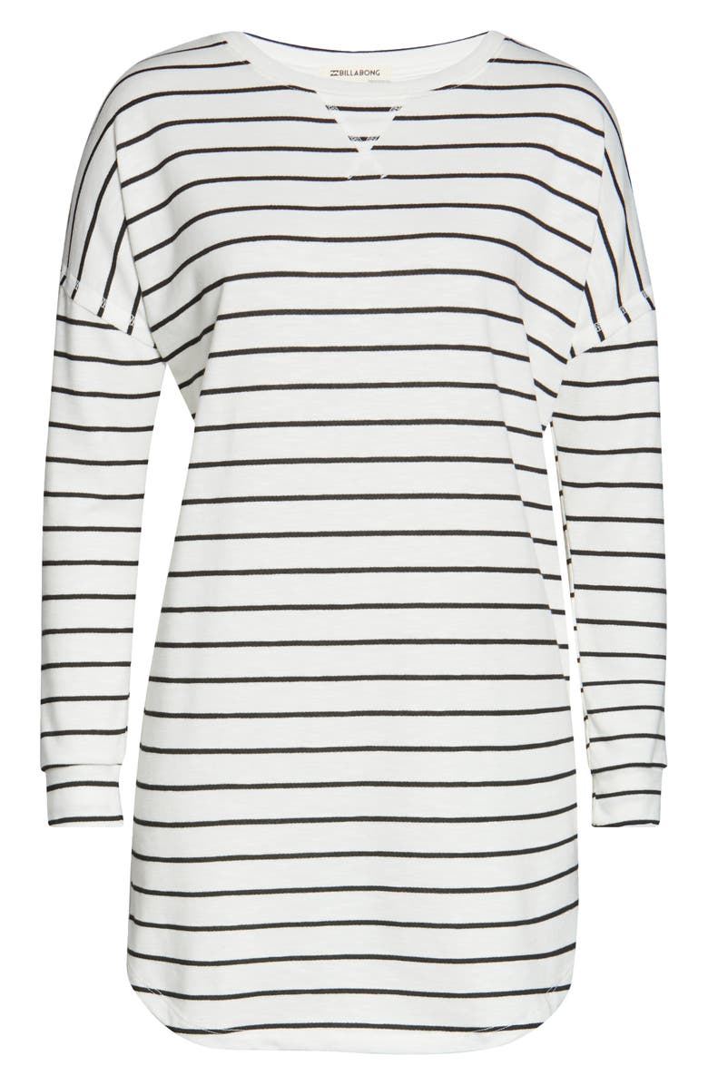 Billabong Weekend Bliss Stripe Long Sleeve T-Shirt Dress, Alternate, color, 