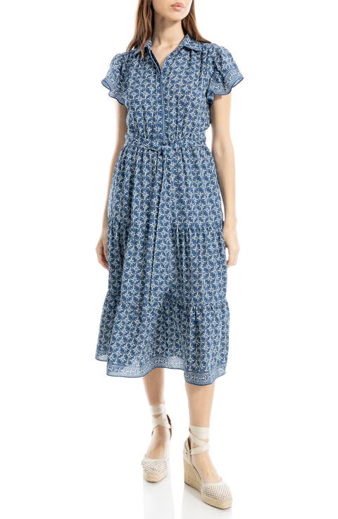 Floral Tie Front Shirtdress