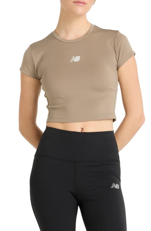 New Balance Nb Harmony Fitted Crop Performance T-shirt In Brown