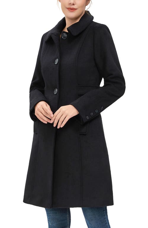 Kimi & Kai Arina Wool Blend Walking Coat In Black