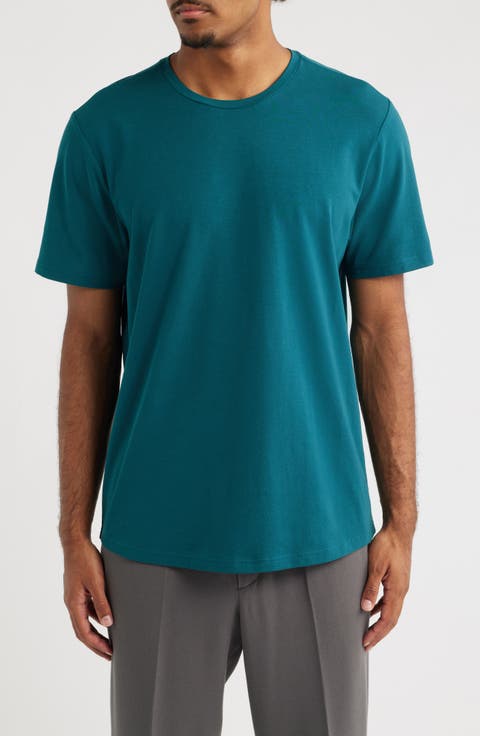 Crewneck Stretch Cotton T-Shirt