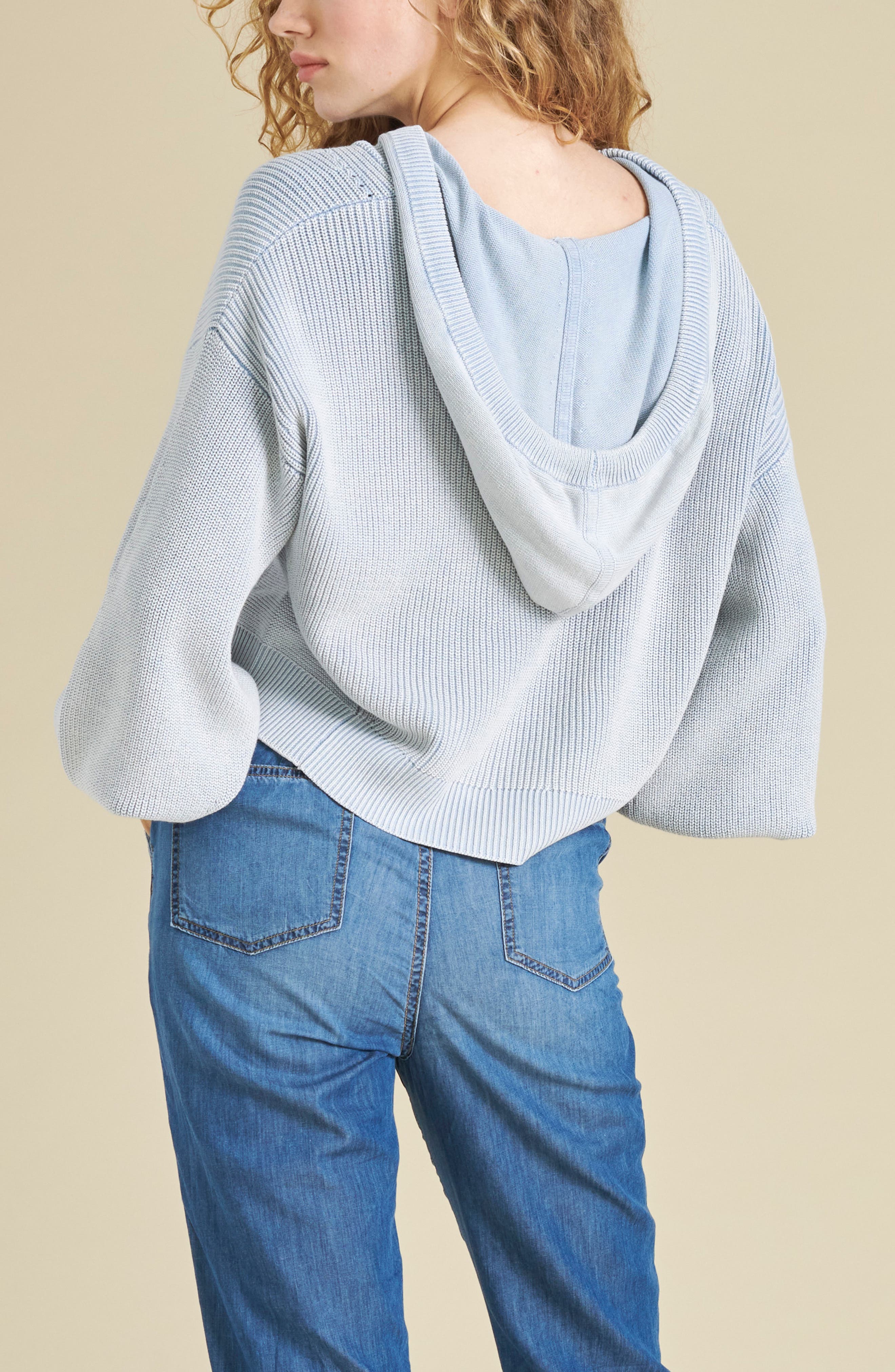 Ursina Hooded Blouson Sleeve Cotton Sweater - image 2