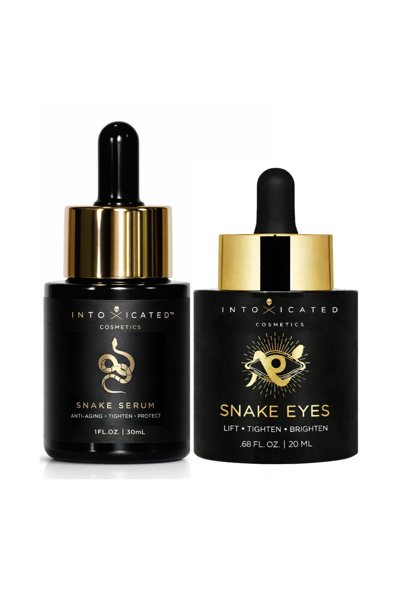 Intoxicated Cosmetics Snake Bundle (Snake Serum & Snake Eyes Eye Serum) |  Anti-Aging Formulas with Vegan Snake Peptides | Lifting Formula for Daily Moisture and Eye Contour, Main, color, NO COLOR