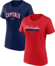 FANATICS Women's Fanatics Branded Red/Navy Washington Capitals Two-Pack Fan T-shirt Set