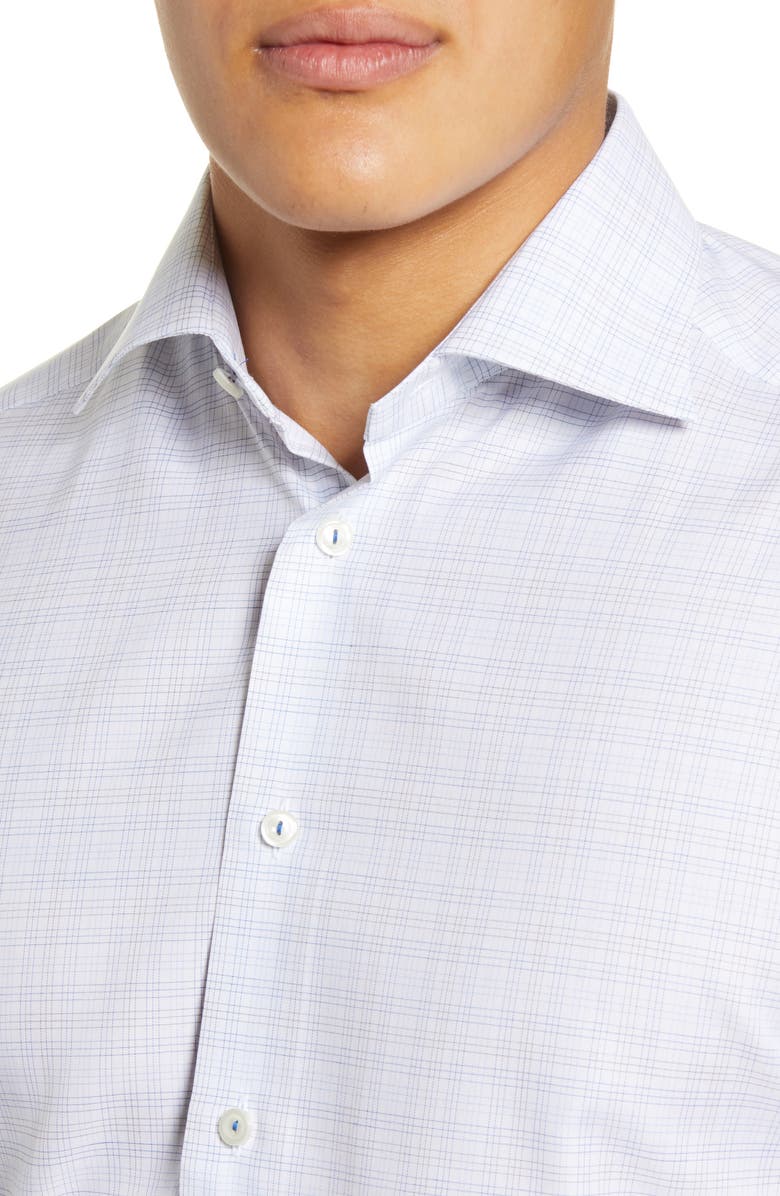 Eton Contemporary Fit Plaid Dress Shirt, Alternate, color, 