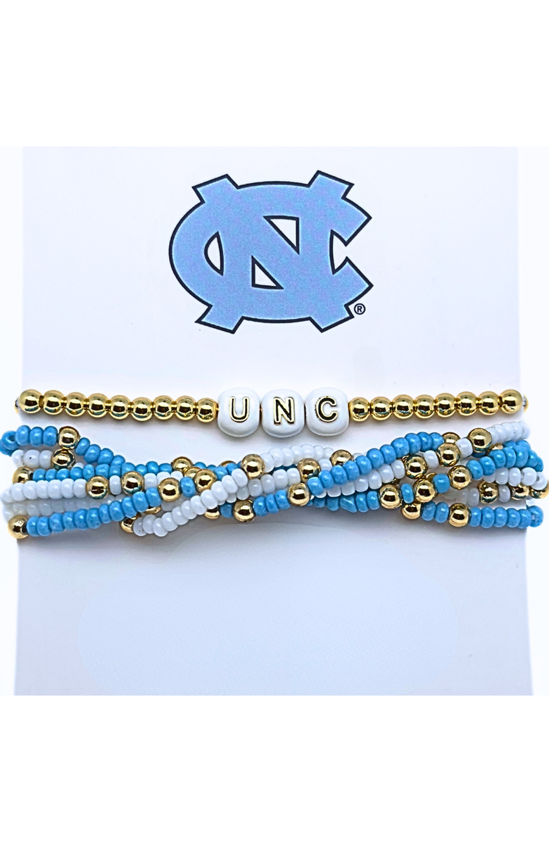 Color Shout North Carolina Lucky 7 Bracelet Set, Main, color, Yellow Gold