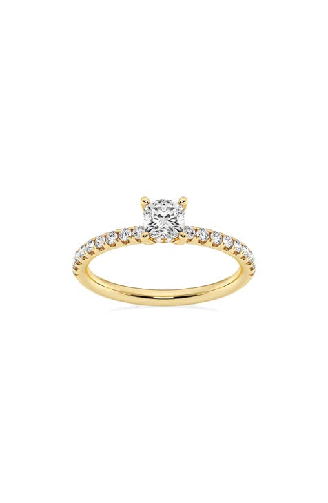 Cushion Cut Lab Created Diamond Ring - 0.85ct.