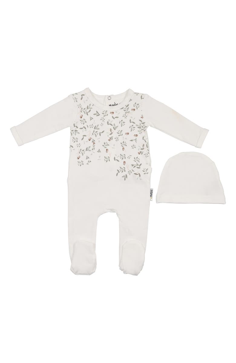 Manière Asymmetrical Leaves Footie, Main, color, Leaves