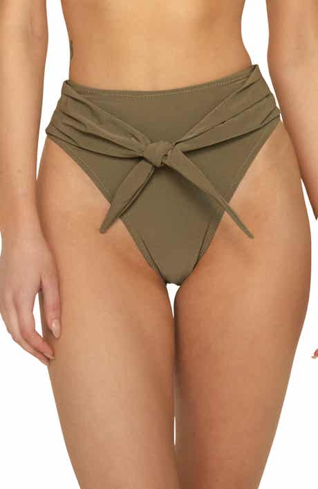 MONTCE Paula Tie Front High Waist Bikini Bottoms