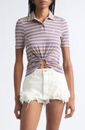 Rabanne Pierced Stripe Polo