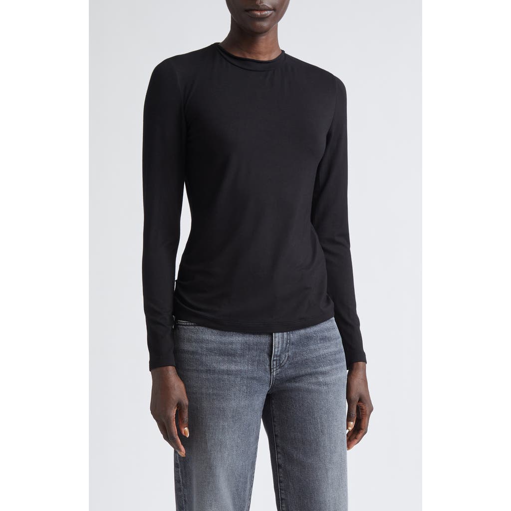 Lafayette 148 New York Long Sleeve T-shirt In Black