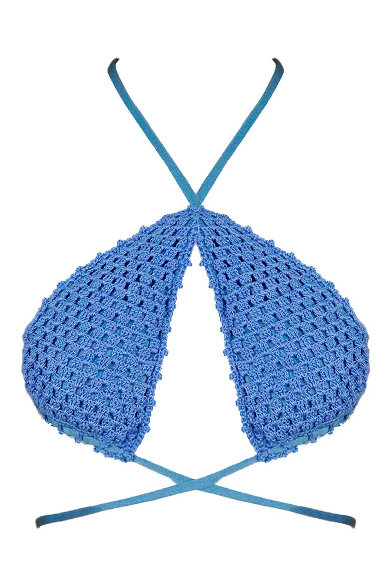 Vera Crochet Bikini Top, Alternate, color, BLUE