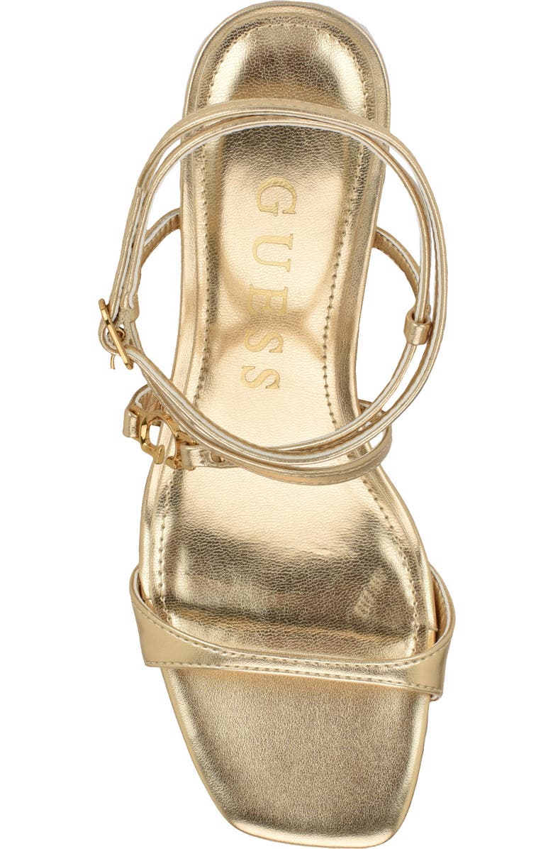 GUESS Galeon Ankle Strap Sandal, Alternate, color, Gold