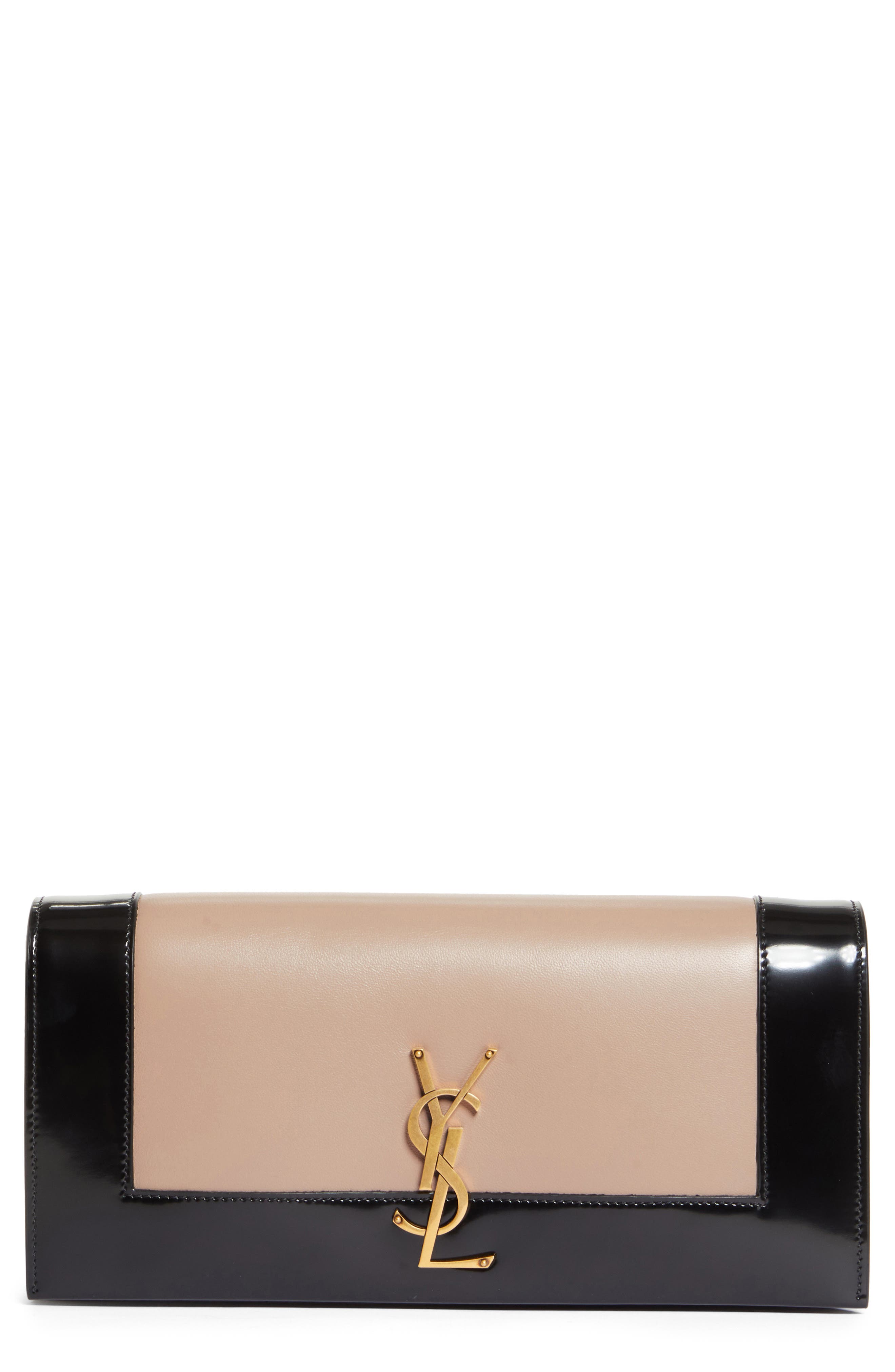Kate Colorblock Clutch, Main, color, DESERT SAND/ NOIR