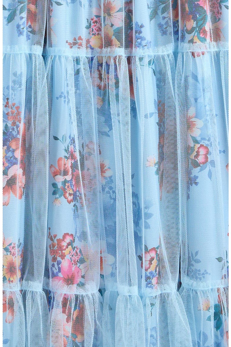 Kids' Floral Print Dress, Alternate, color, BLUE MULTI