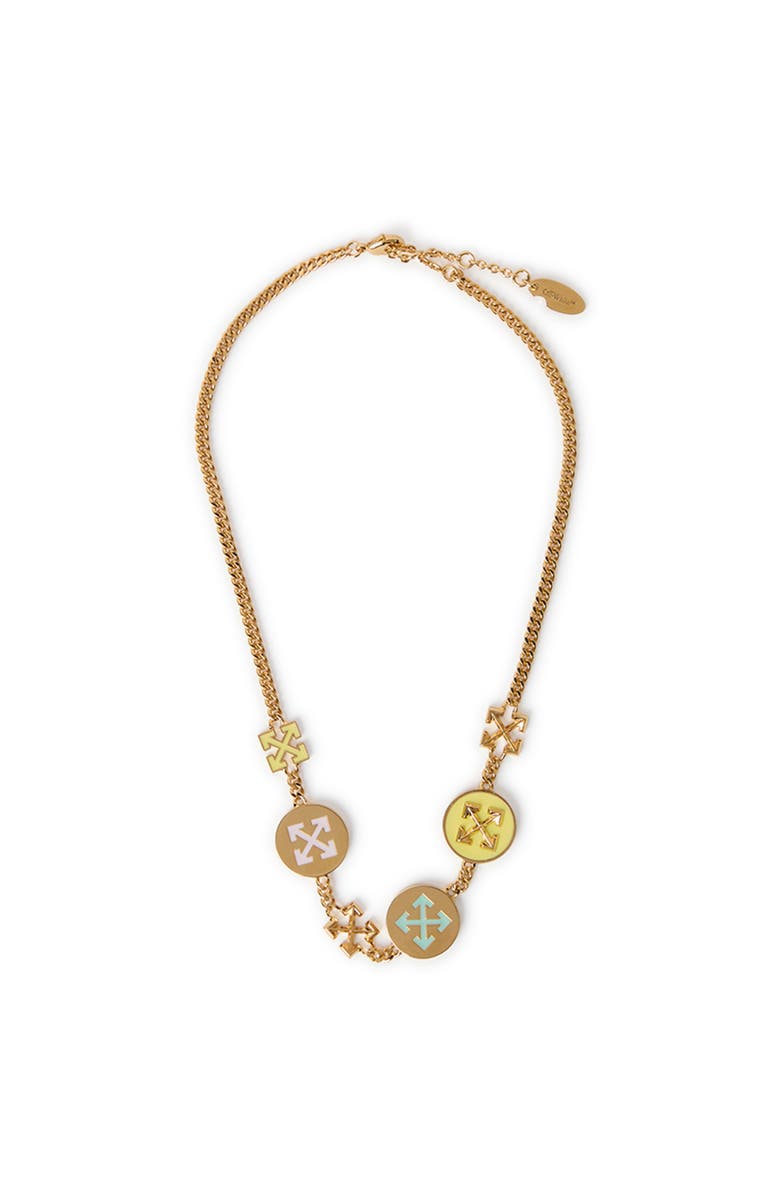 OFF WHITE Women's Gold Arrow Button Necklace, Main, color, 