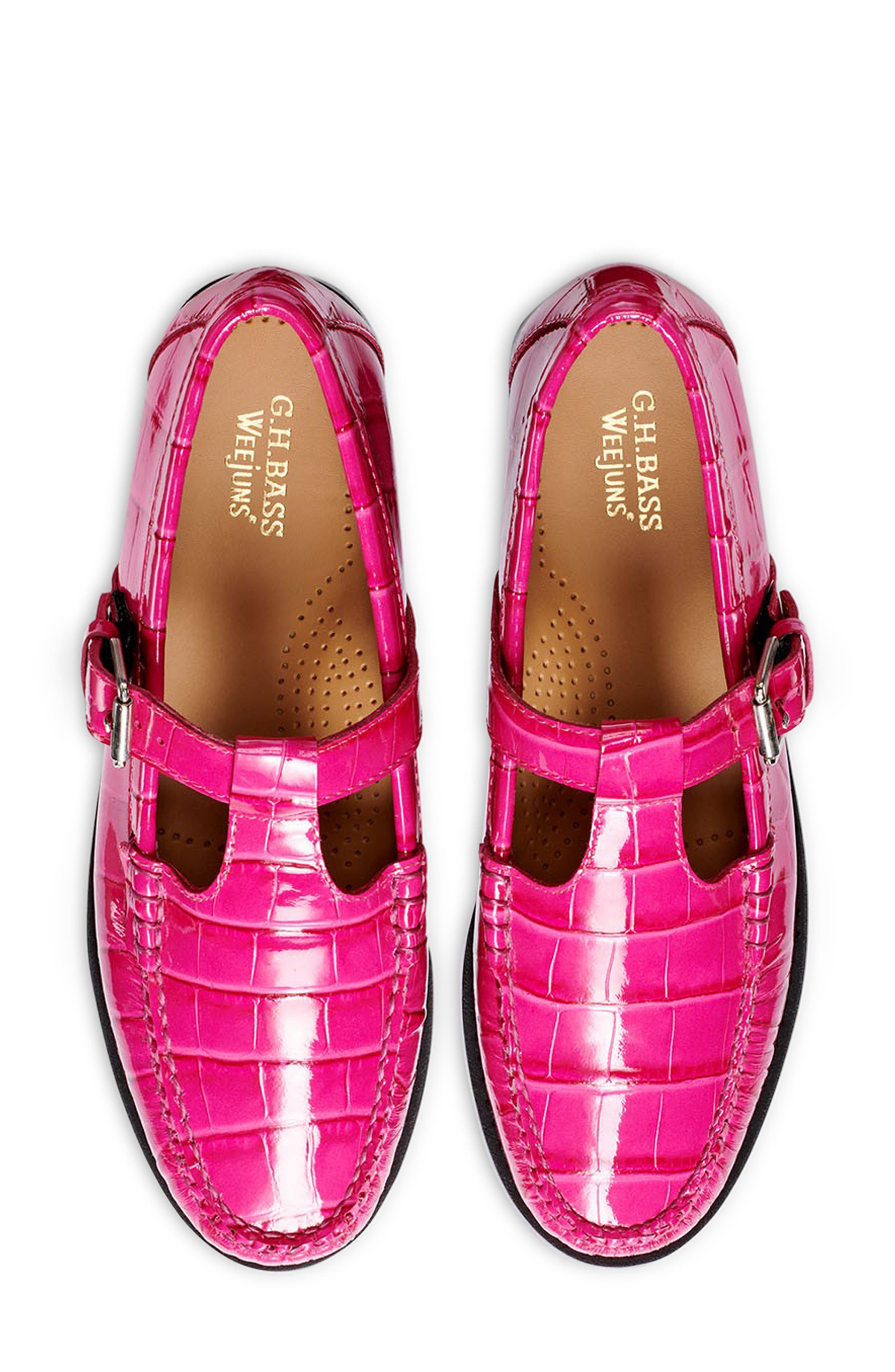G.H.BASS Mary Jane Weejun Croc Embossed Leather Loafer (Women ...