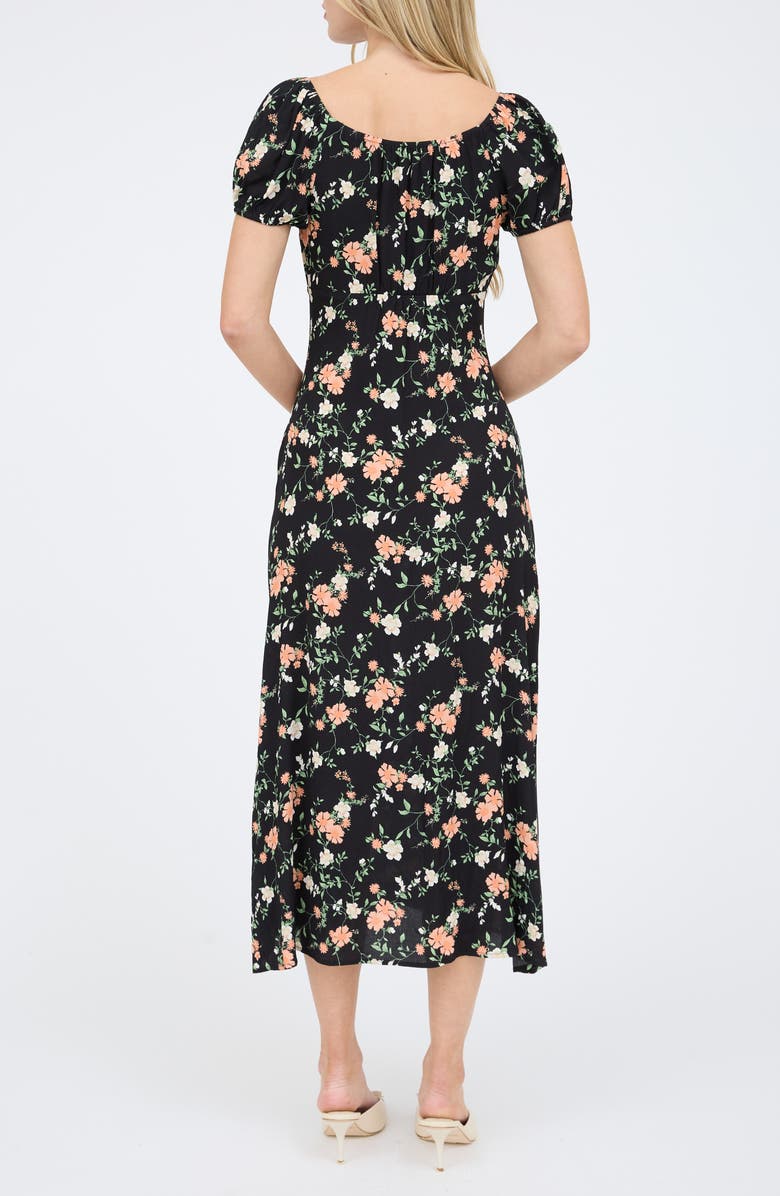 Blu Pepper Floral Midi Dress, Alternate, color, Black Multi