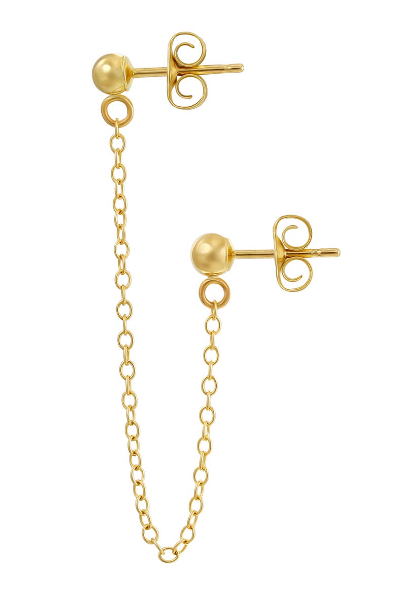 Chain Drop Double Stud Earring, Alternate, color, GOLD