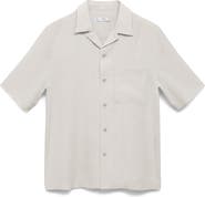 MANGO Regular Fit Short Sleeve Tencel™ Lyocell Button-Up Shirt